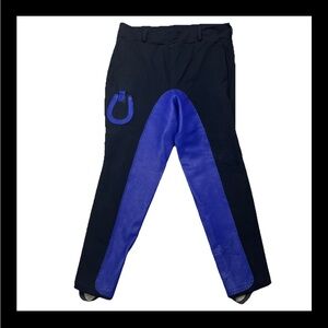 Vintage Plus Equissentials Pants Black Blue Women’s Size 36 Made in USA 36x29